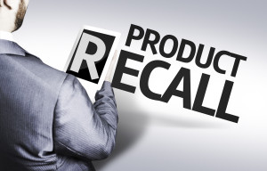 Business man with the text Product Recall